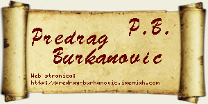 Predrag Burkanović vizit kartica